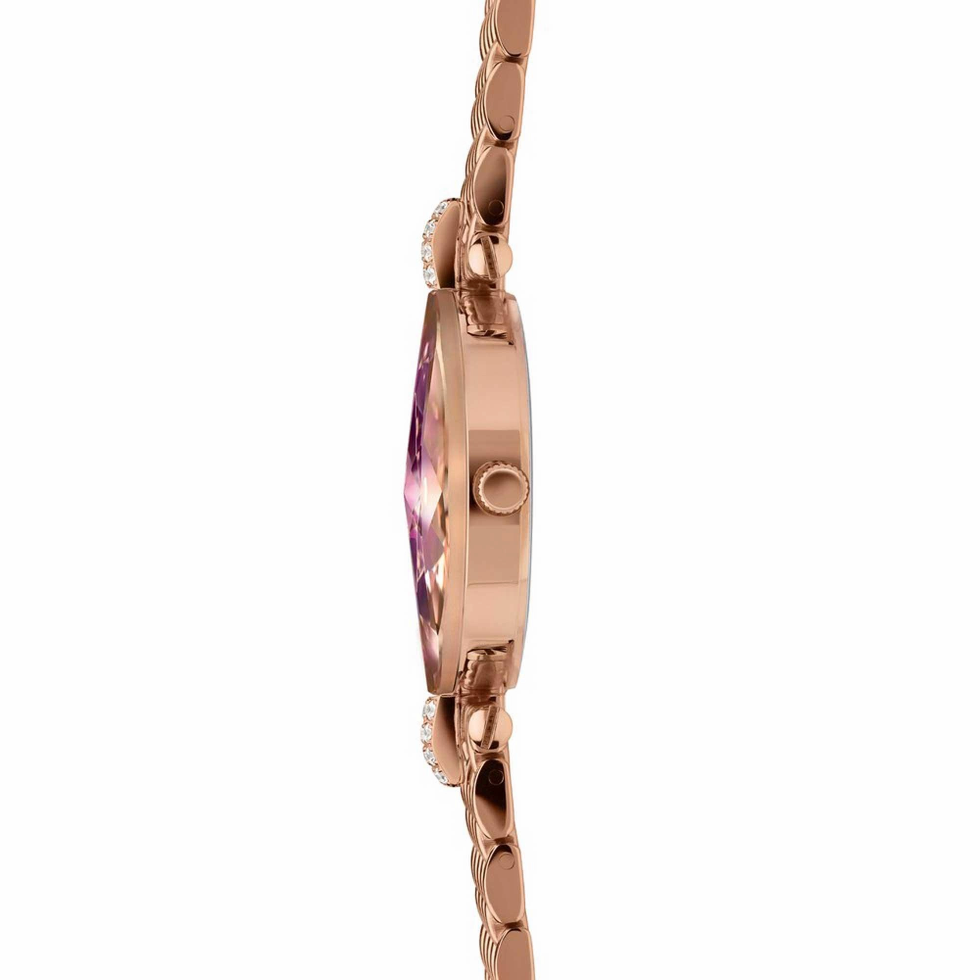 Jowissa Women's Watch - Facet Strass Burgundy Dial Rose Gold Steel Bracelet | J5.714.M