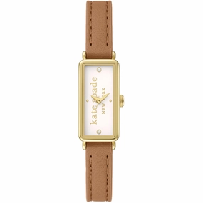 Kate Spade Women's Watch - Rosedale Quartz White Dial Brown Leather Strap | KSW1842