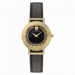 Ladies Greca Chic Gold-Tone Black Watch VE3D00322