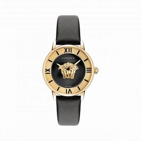 Ladies La Medusa Gold-Tone Black Watch VE2R00122