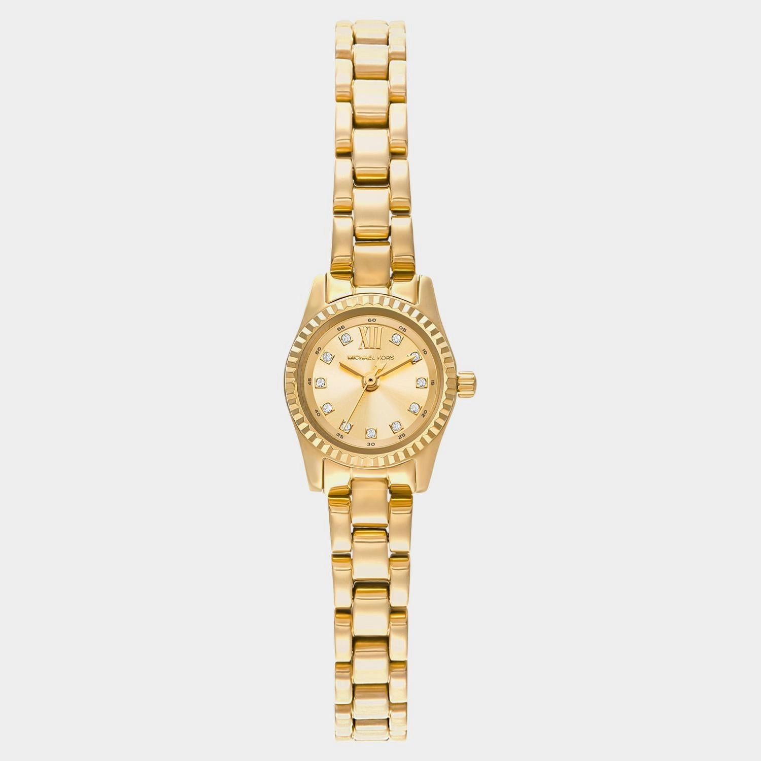 Lexington Women Quartz Gold Dial Analog Stainless Steel Watch MK4862