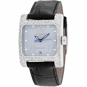 Locman Women's Watch - Classic Aluminum Case Grey Dial Black Leather Strap | 431AGD/BK