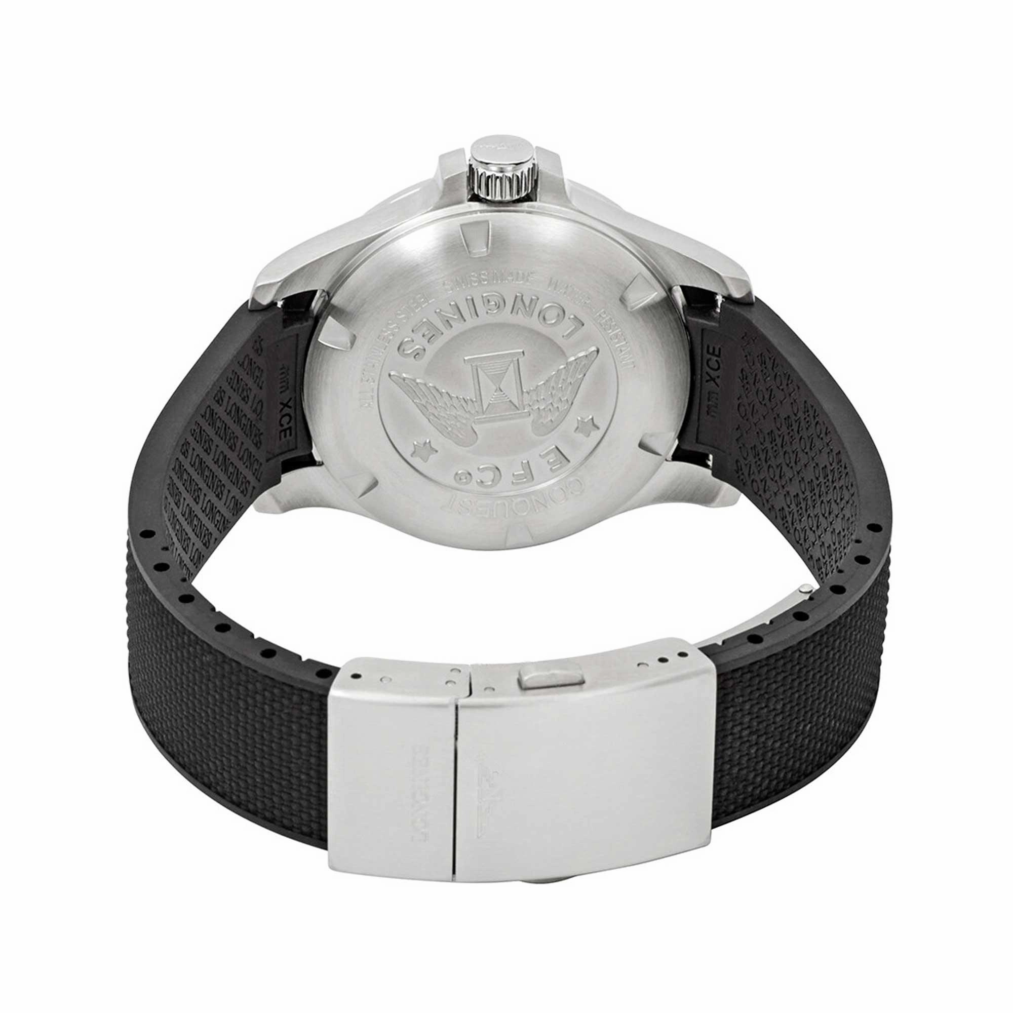 Longines Men's Watch - Conquest V.H.P. White Dial Black Rubber Strap | L37164769