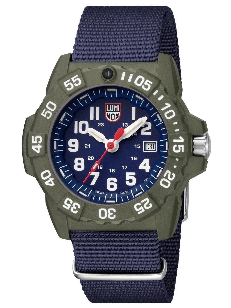 Luminox 3500 Series NAVY SEAL Green w/ Blue Nylon Mens Watch 3503.ND
