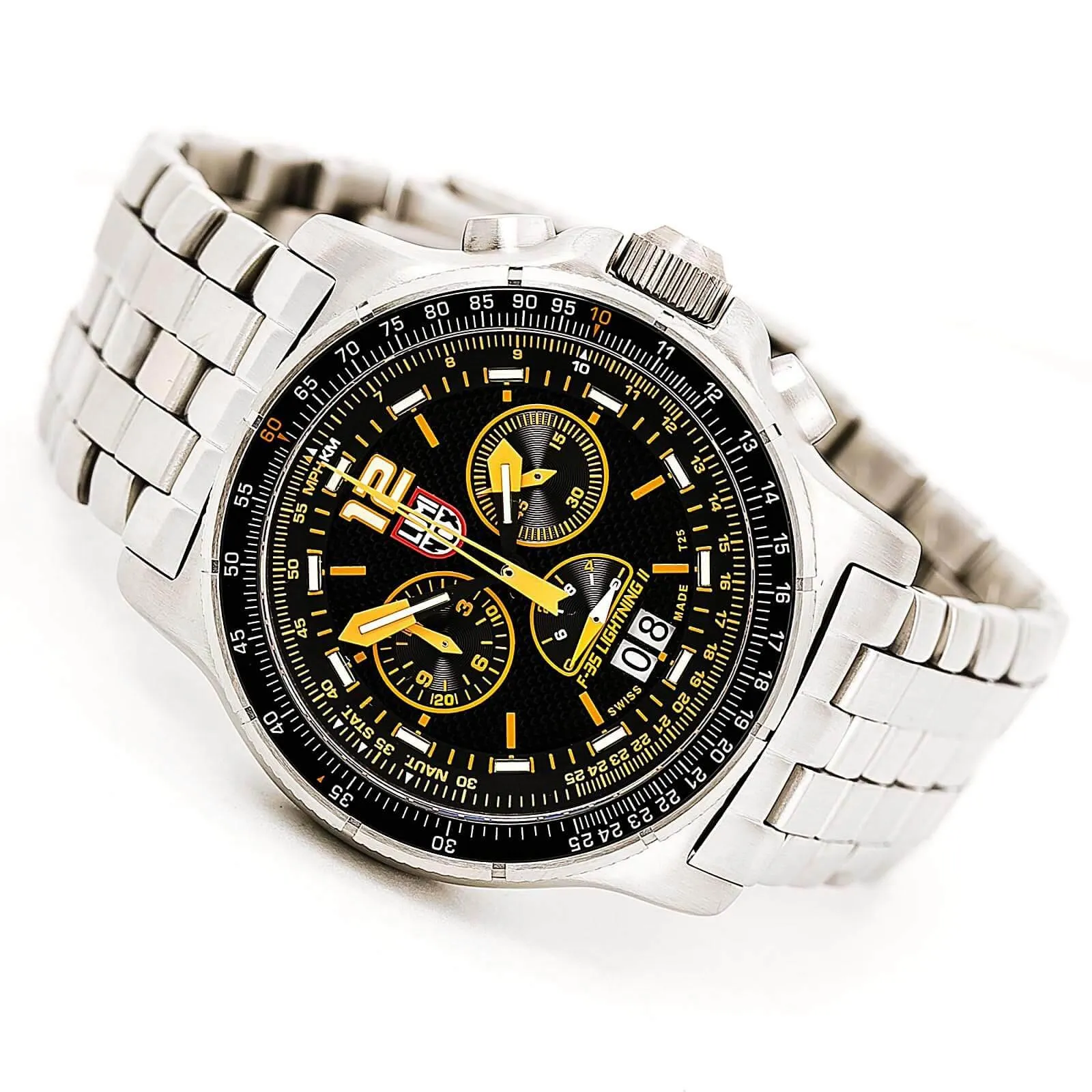 Luminox Men's Chronograph Steel Watch - Air F-35 Lightning II 9380 Series Black Dial | 9382