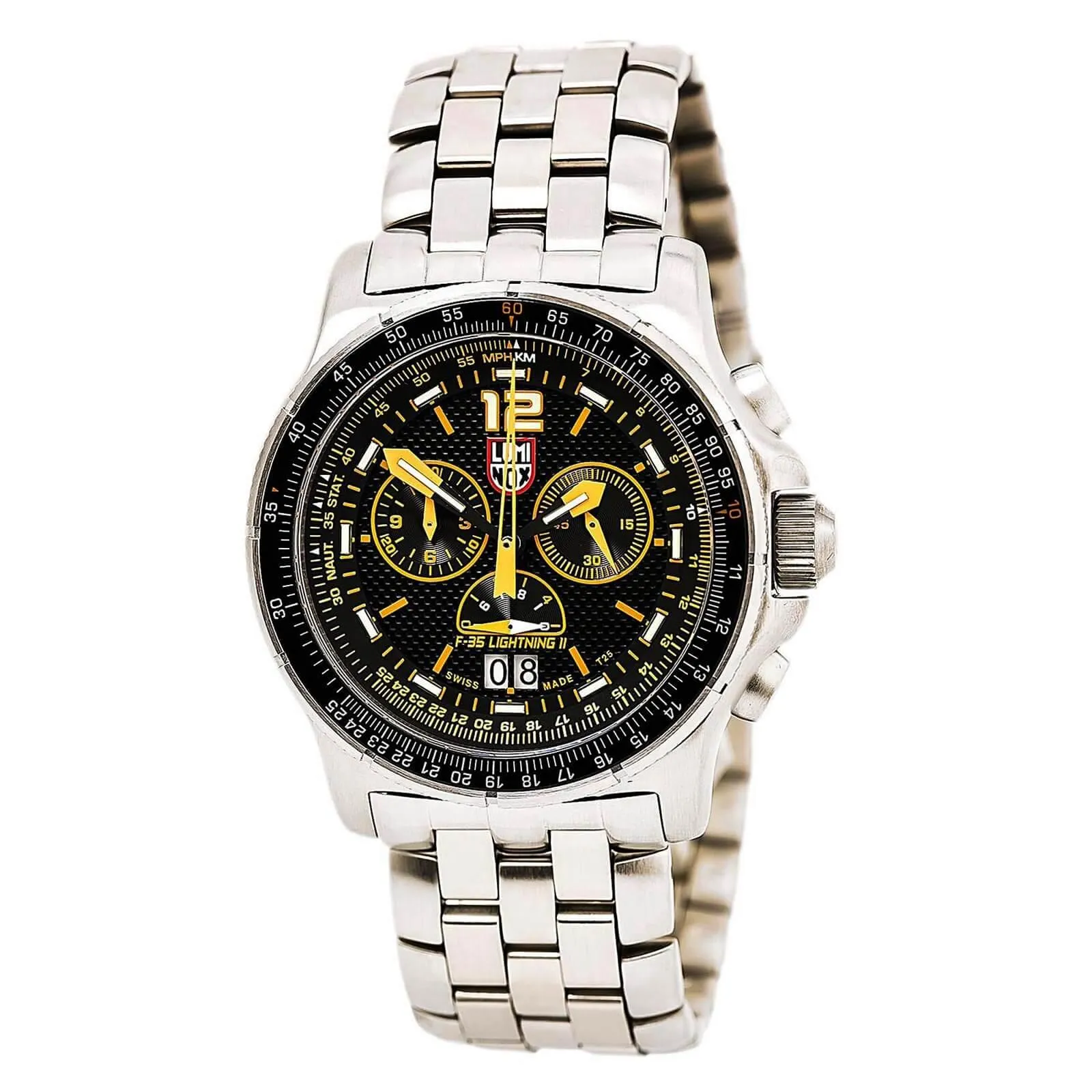 Luminox Men's Chronograph Steel Watch - Air F-35 Lightning II 9380 Series Black Dial | 9382