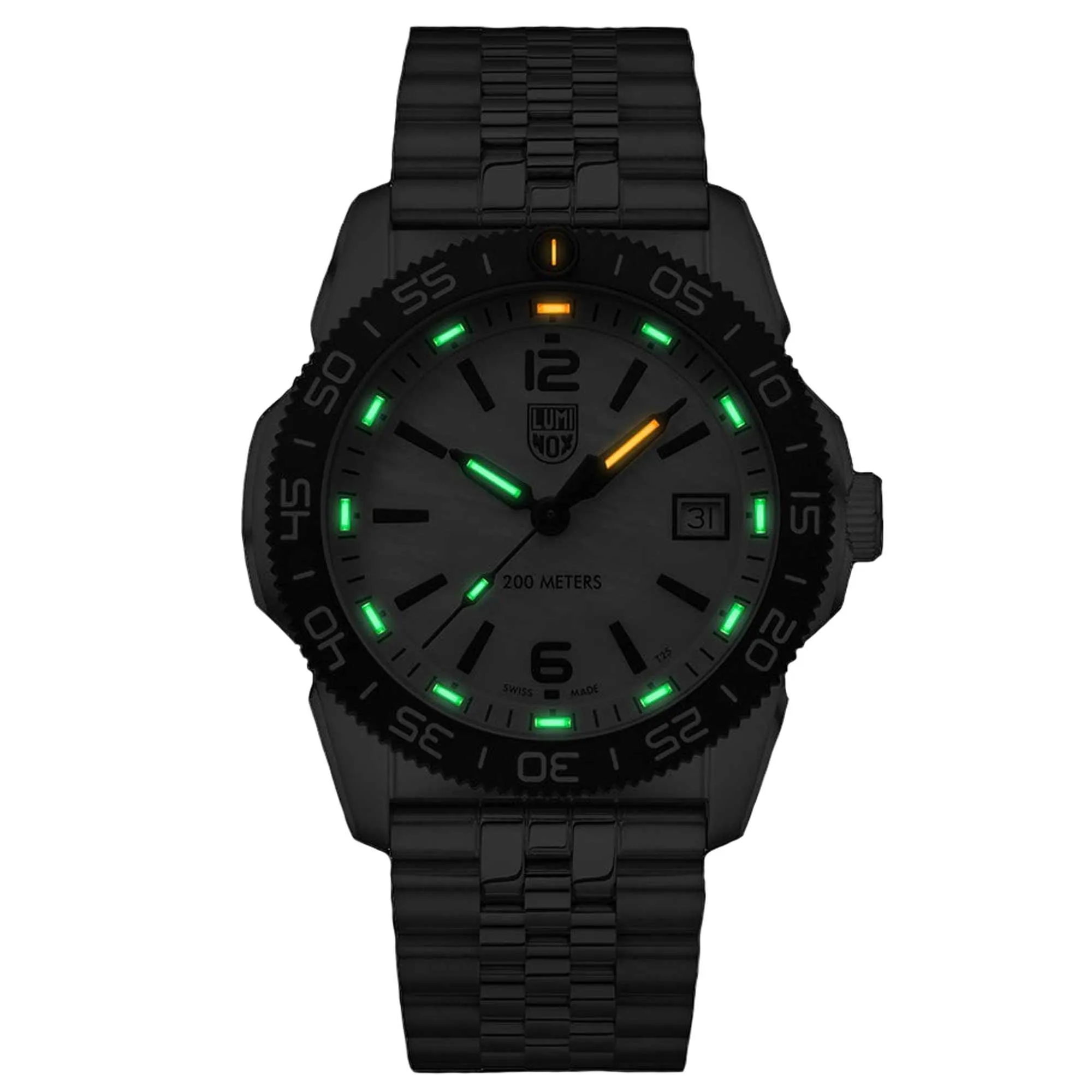Luminox Men's Quartz Watch - Pacific Diver Ripple MOP Dial Silver Bracelet | 3126.M