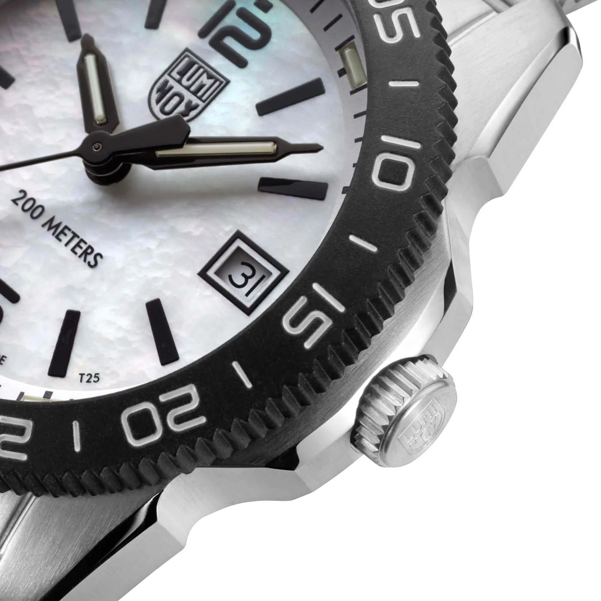 Luminox Men's Quartz Watch - Pacific Diver Ripple MOP Dial Silver Bracelet | 3126.M