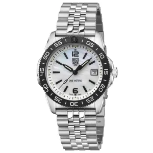 Luminox Men's Quartz Watch - Pacific Diver Ripple MOP Dial Silver Bracelet | 3126.M