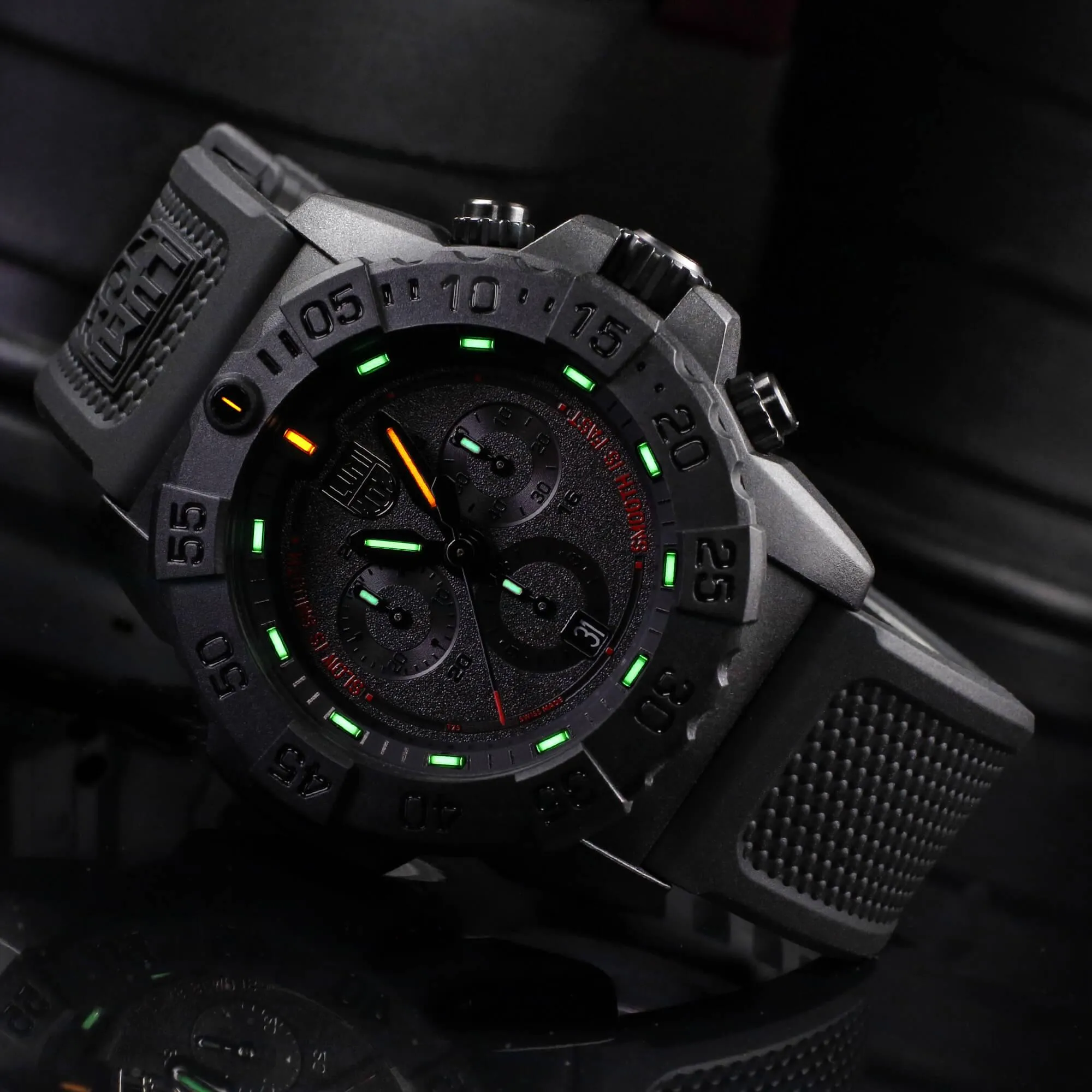 Luminox Men's Watch - Navy Seal Chronograph Military Black Dial Strap | XS.3581.SIS