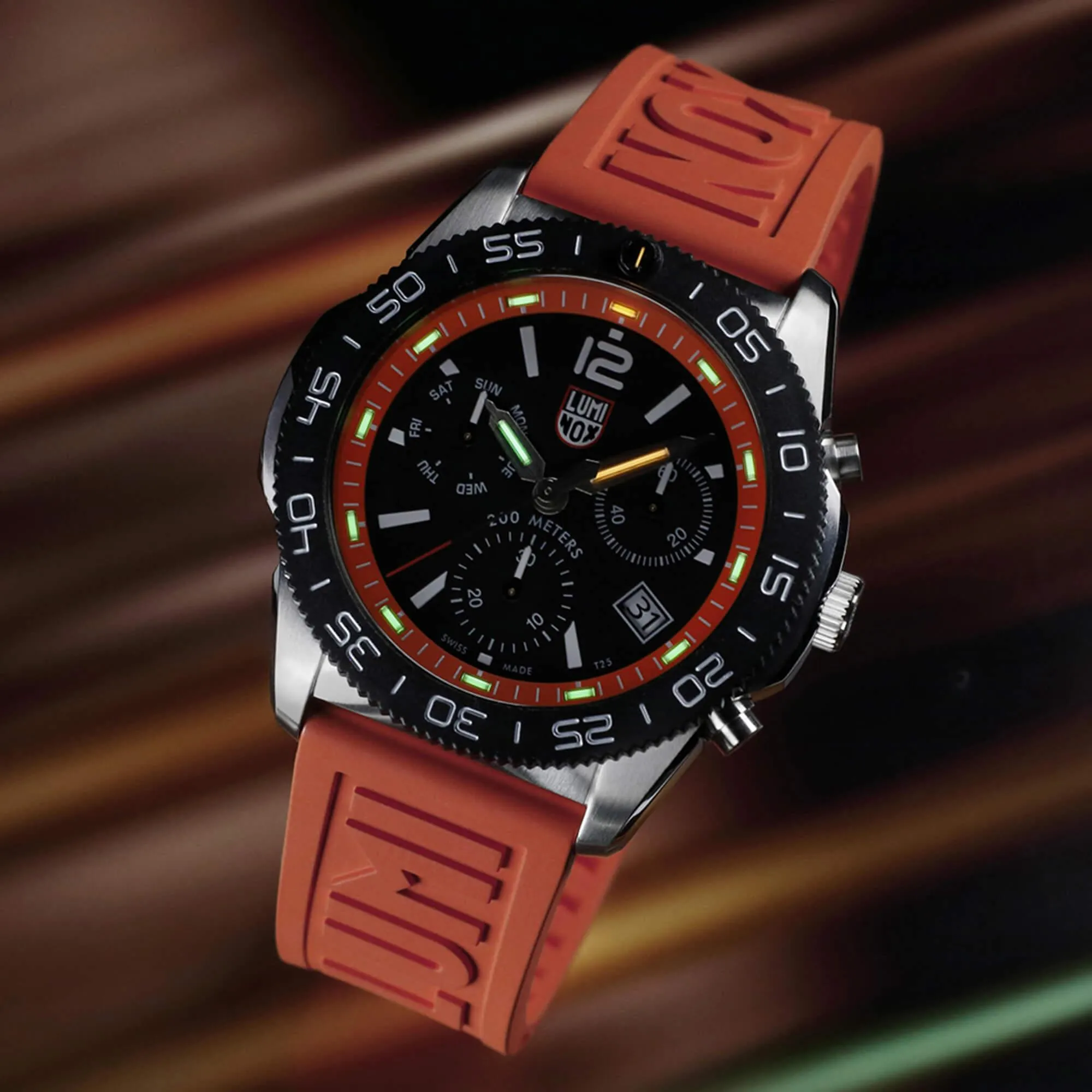 Luminox Men's Watch - Pacific Diver Swiss Quartz Chronograph Orange Strap | XS.3149