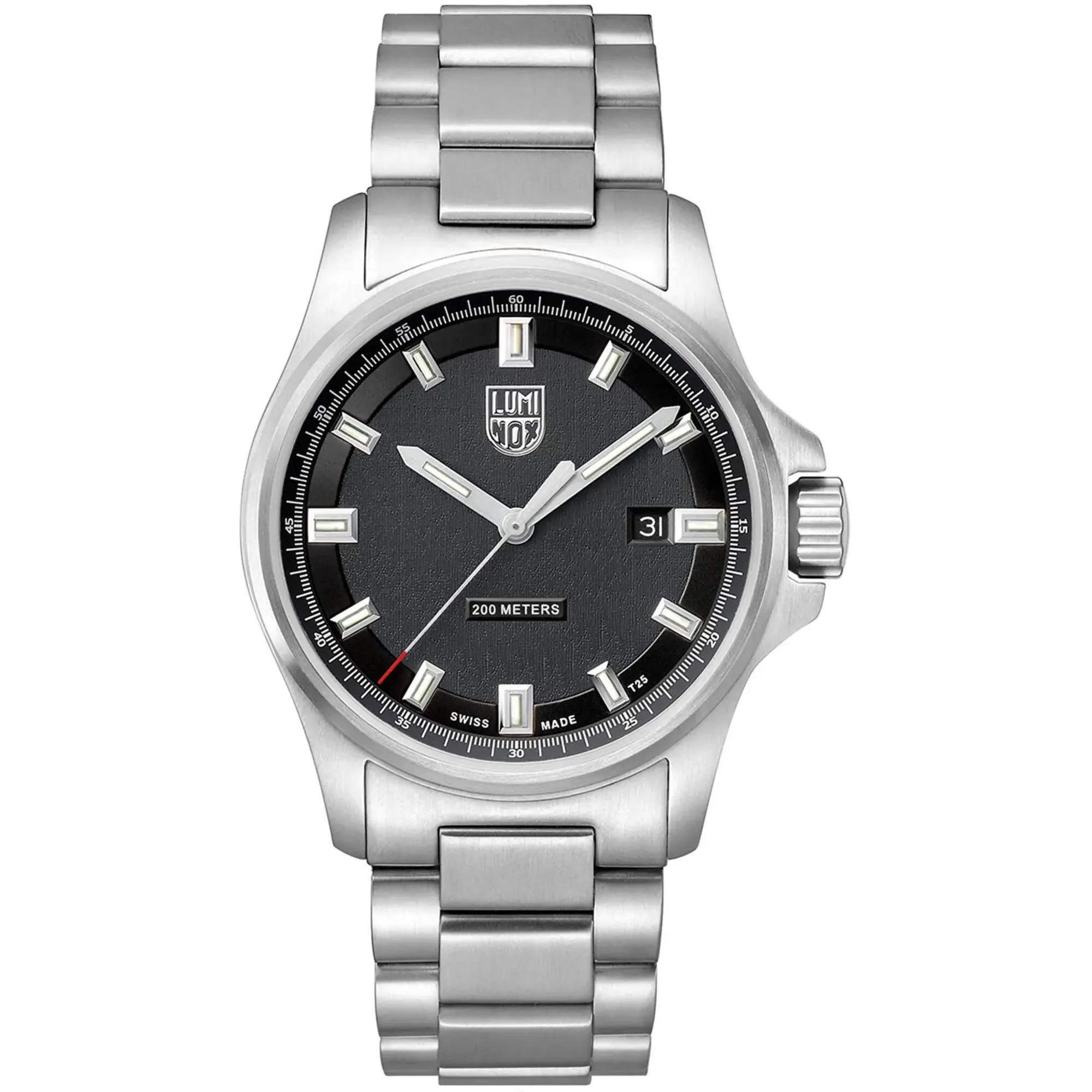 Luminox Men's Watch - Recon Date Black Dial Silver Steel Bracelet Quartz | XL.1832