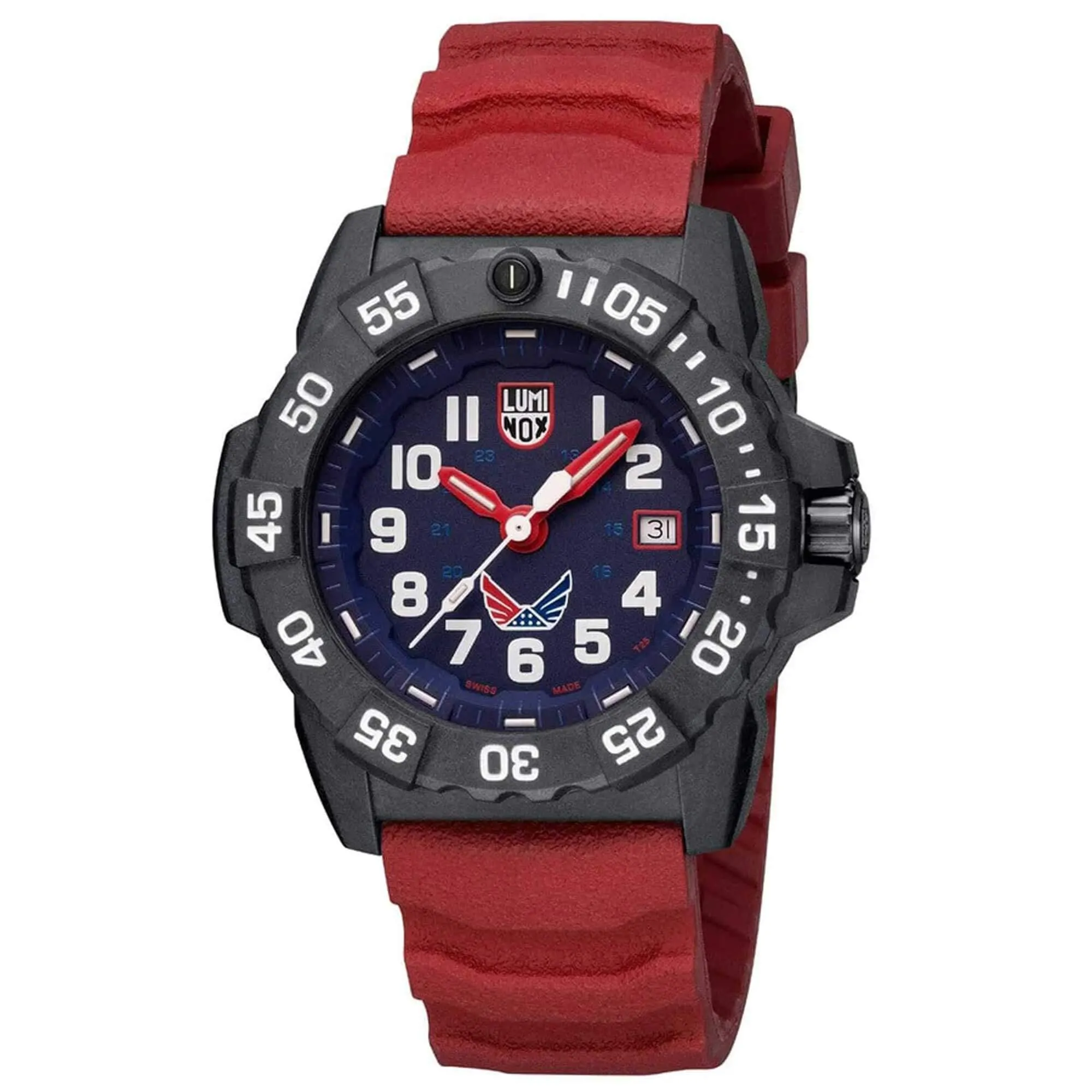 Luminox Men's Watch - X Volition Navy Seal Dive Red Rubber Strap | XS.3501.LM.VO.SET