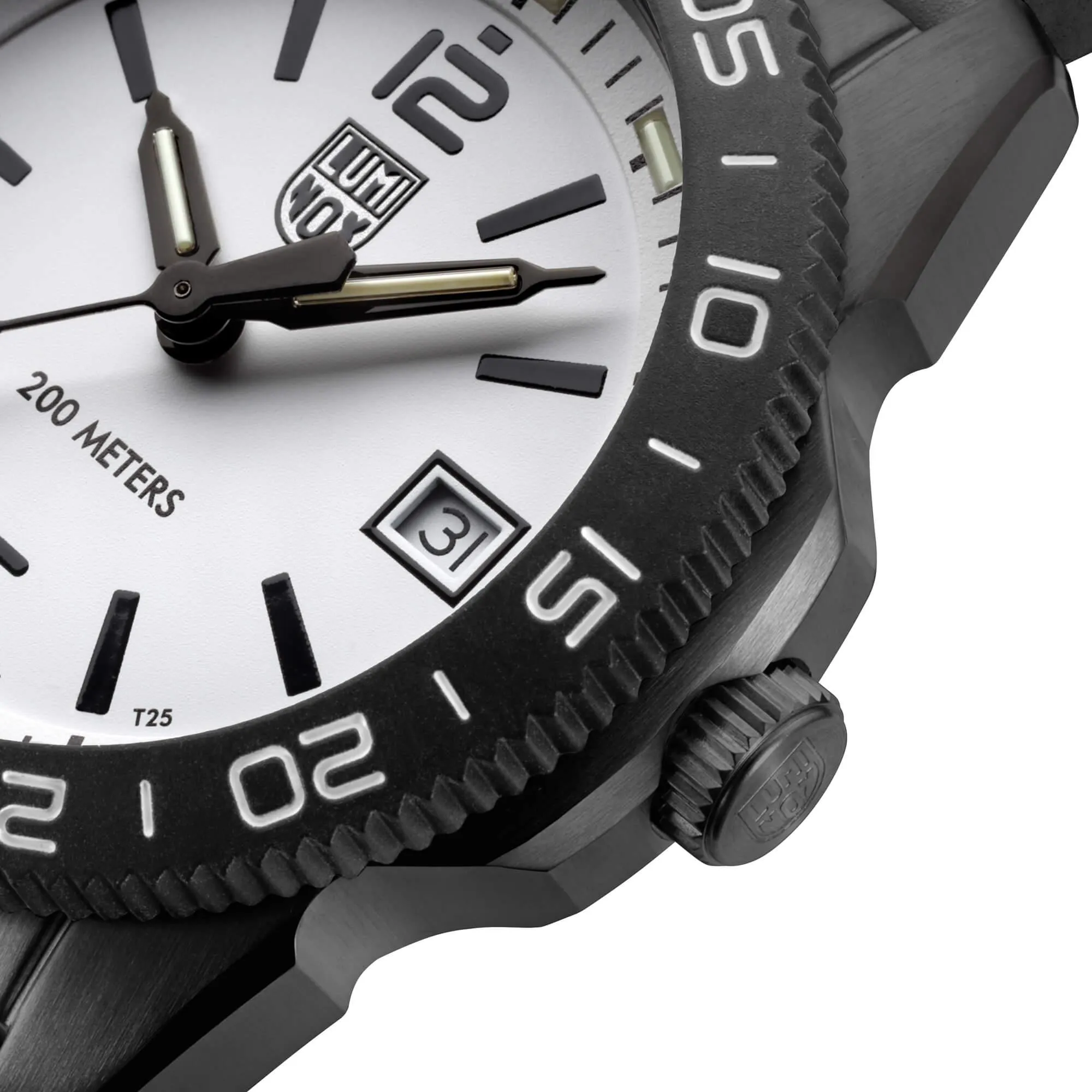 Luminox Unisex Watch - Pacific Diver Ripple Date White Dial Black Rubber Strap | XS.3127M