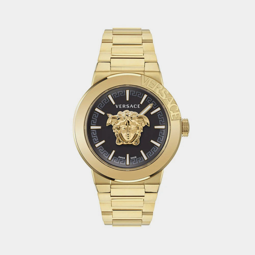 Medusa Infinite Men Quartz Black Dial Analog Stainless Steel Watch VE7E00623