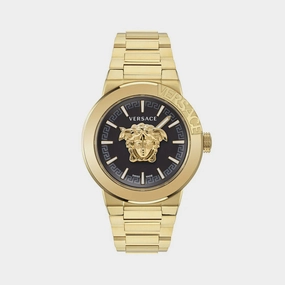 Medusa Infinite Men Quartz Black Dial Analog Stainless Steel Watch VE7E00623
