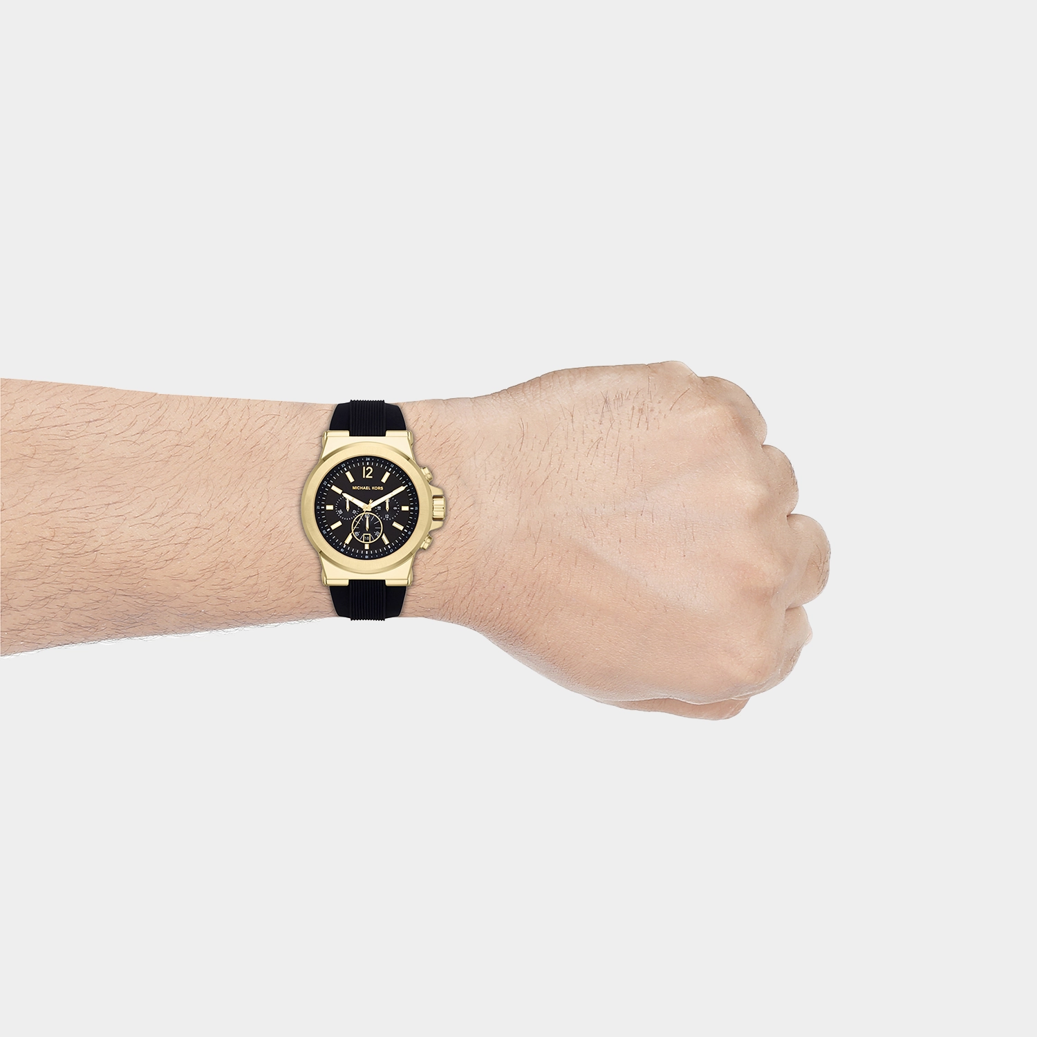 Men Quartz Black Dial Chronograph Silicone Watch MK8325