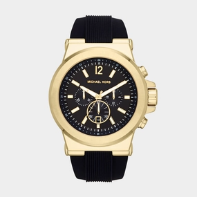 Men Quartz Black Dial Chronograph Silicone Watch MK8325