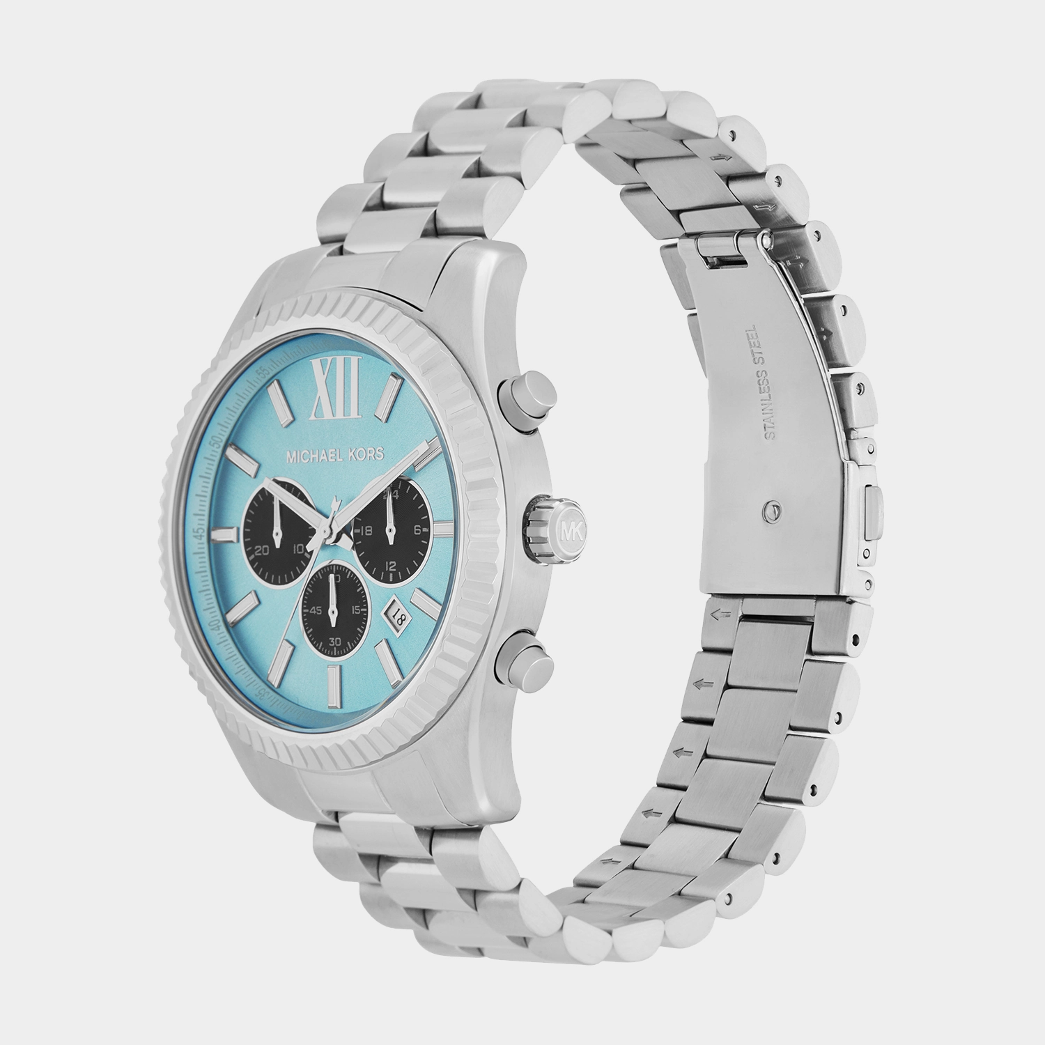 Men Quartz Blue Dial Chronograph Stainless Steel Watch MK9165