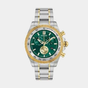 Men Quartz Green Dial Chronograph Stainless Steel Watch VE9K00424