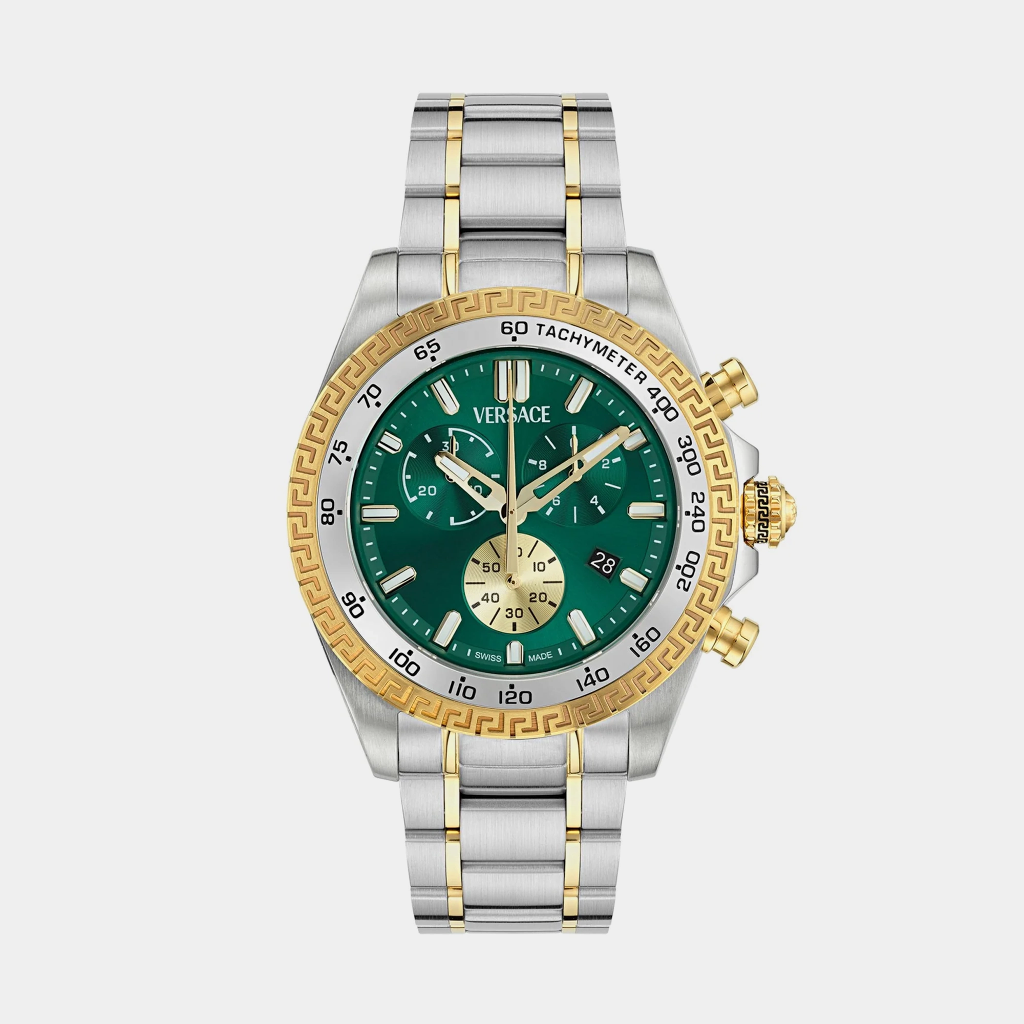 Men Quartz Green Dial Chronograph Stainless Steel Watch VE9K00424