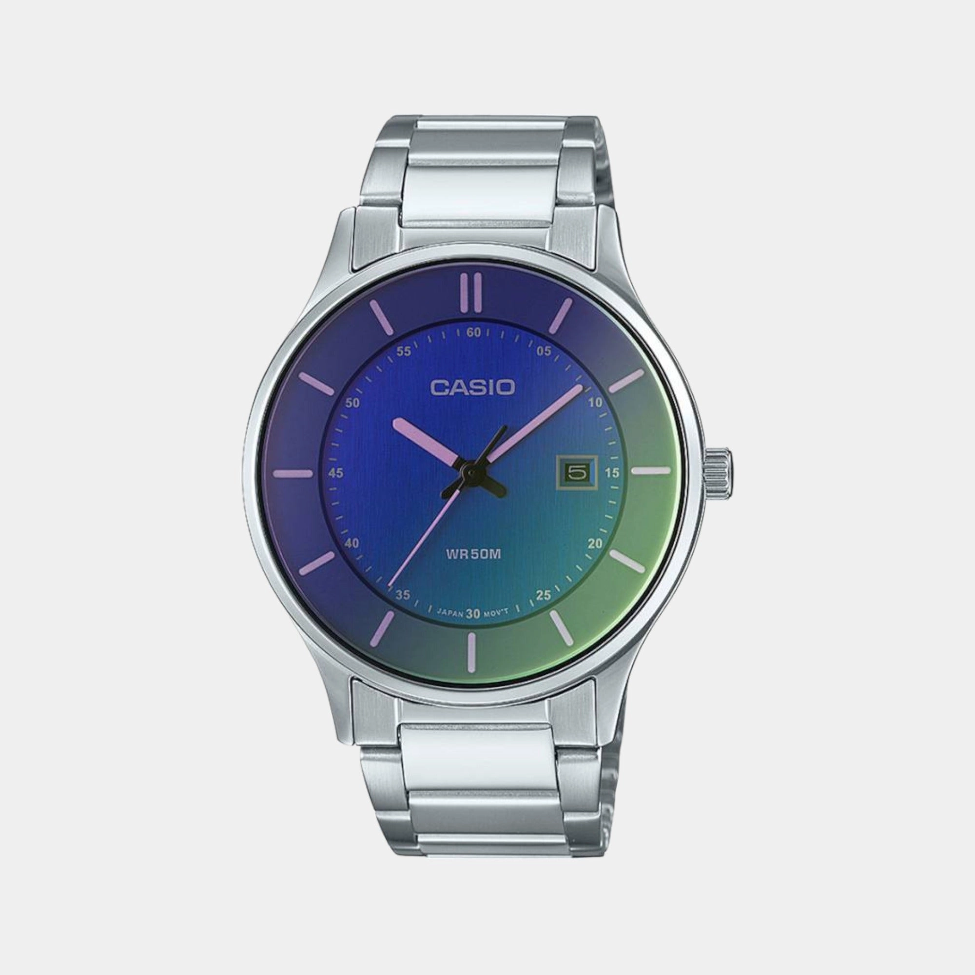 Men's Analog Stainless Steel Watch A2110 - MTP-E605D-2EVDF