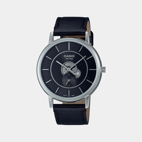 Men's Black Analog Leather Watch A2130 - MTP-B130L-1AVDF