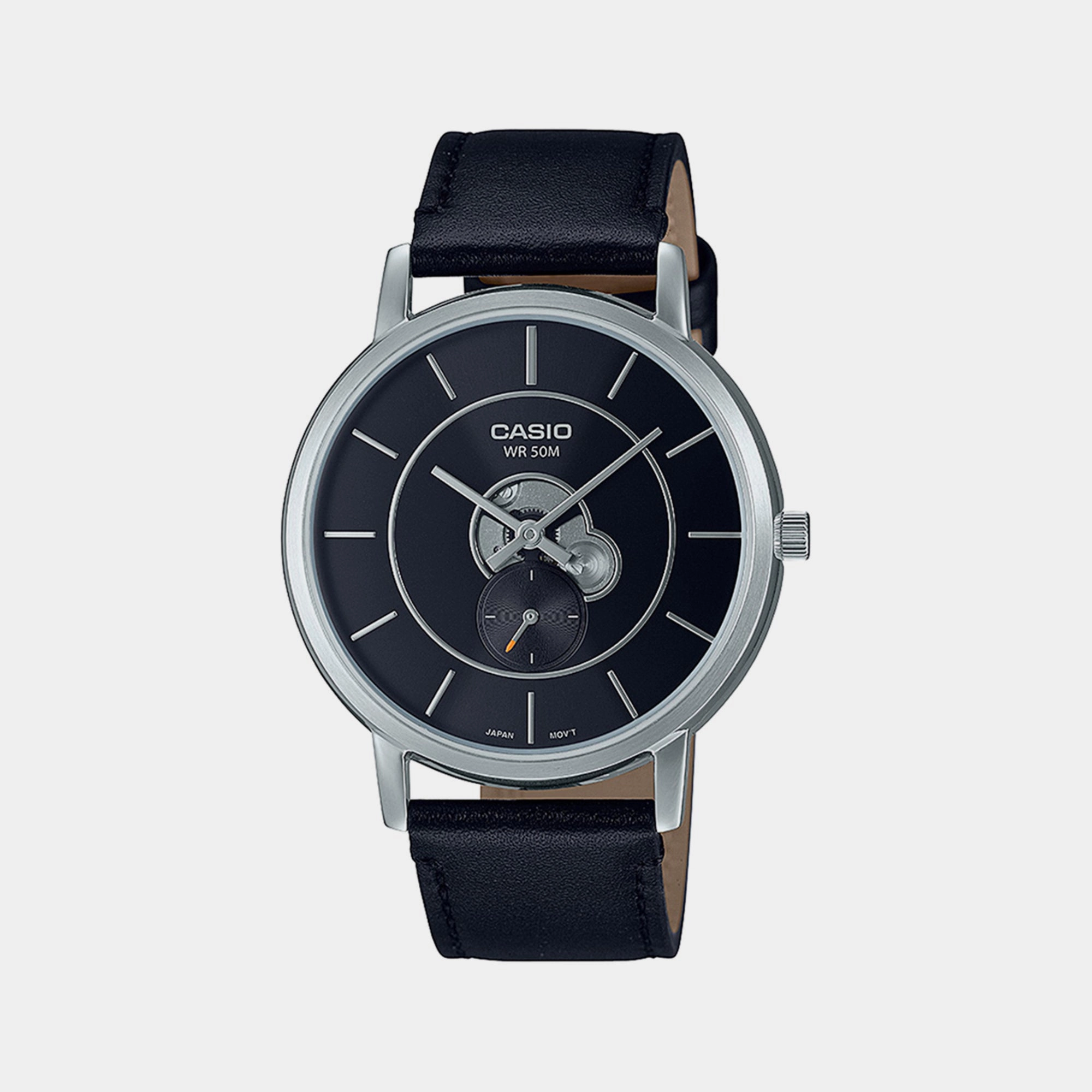 Men's Black Analog Leather Watch A2130 - MTP-B130L-1AVDF