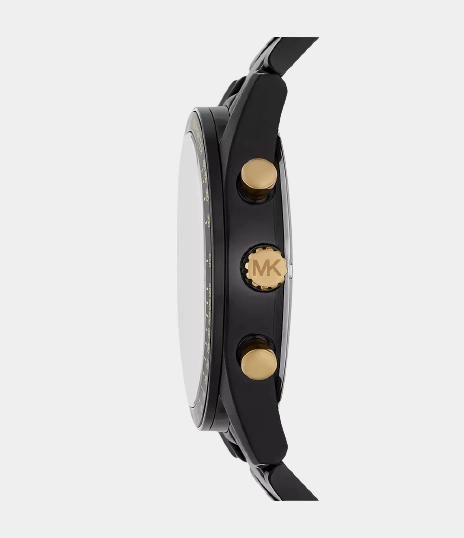 Men's Black Chronograph Stainless Steel Watch MK9113