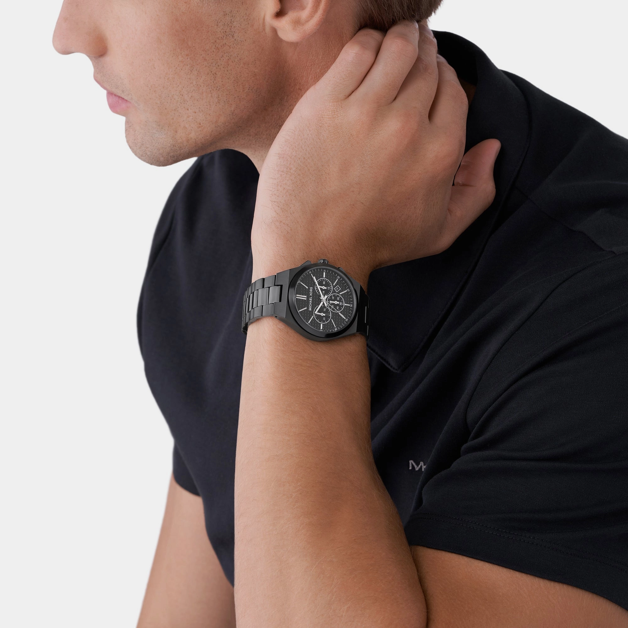 Men's Black Chronograph Stainless Steel Watch MK9146