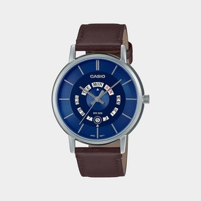 Men's Blue Analog Leather Watch A2136 - MTP-B135L-2AVDF