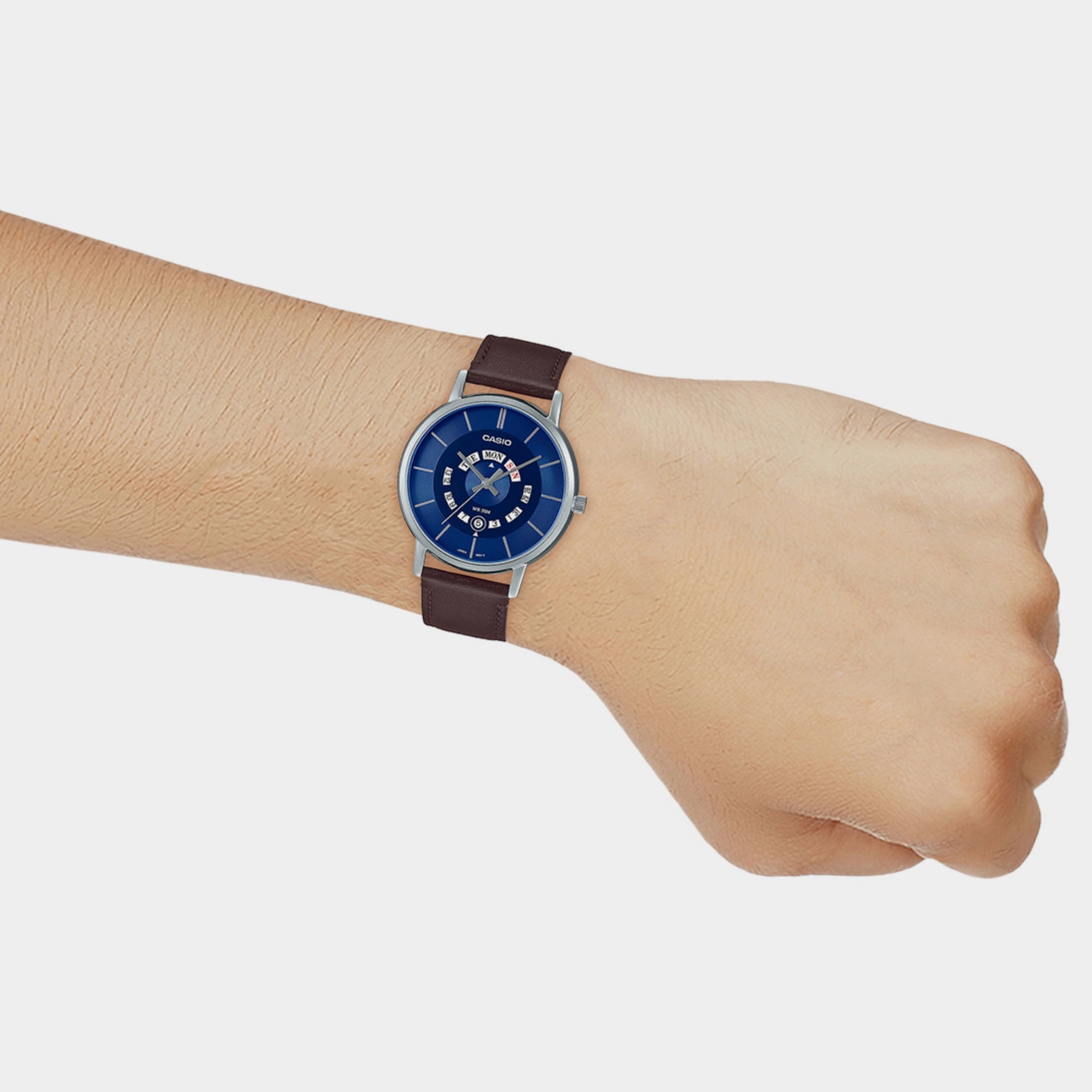 Men's Blue Analog Leather Watch A2136 - MTP-B135L-2AVDF