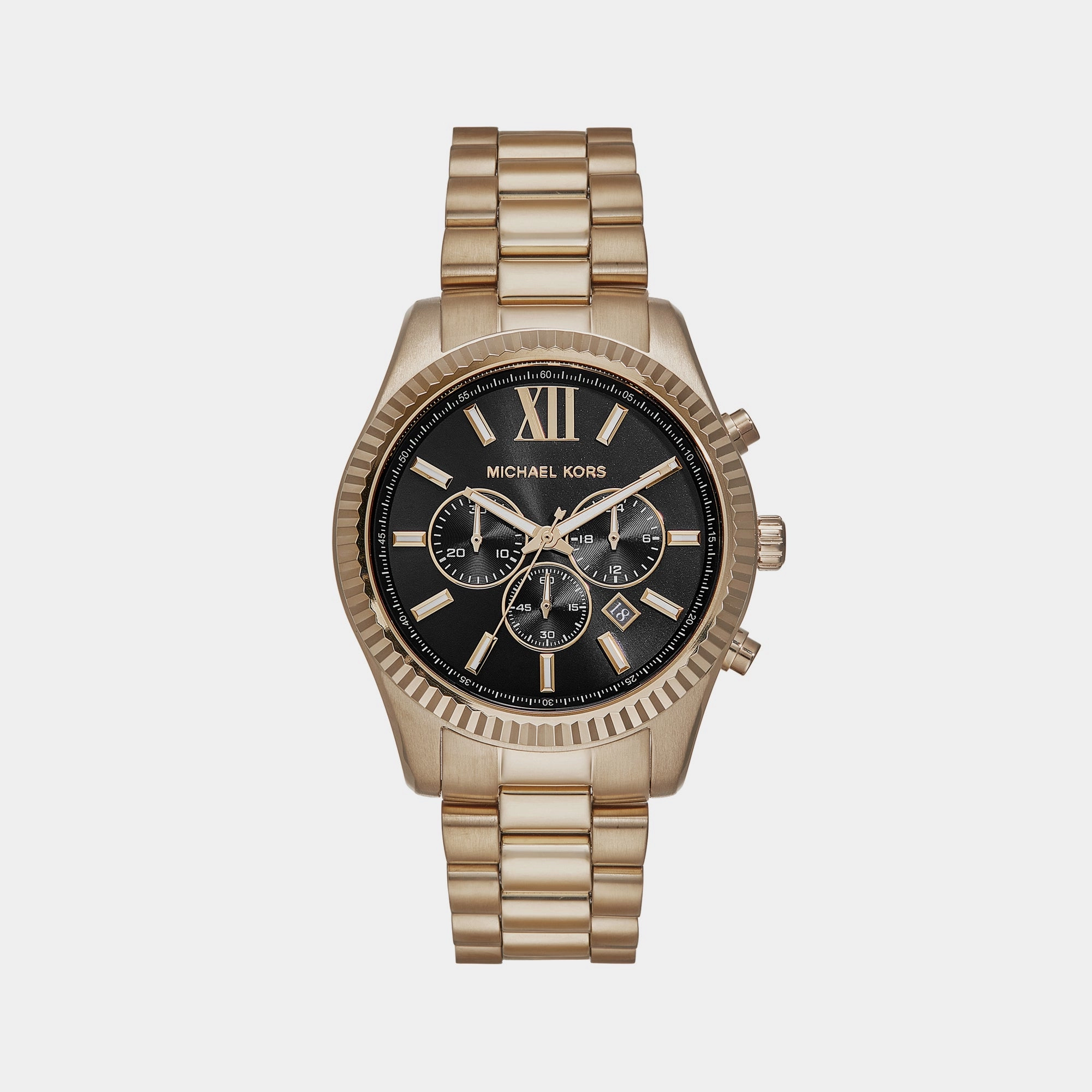 Men's Lexington Beige Gold Chronograph Stainless Steel Watch MK9155