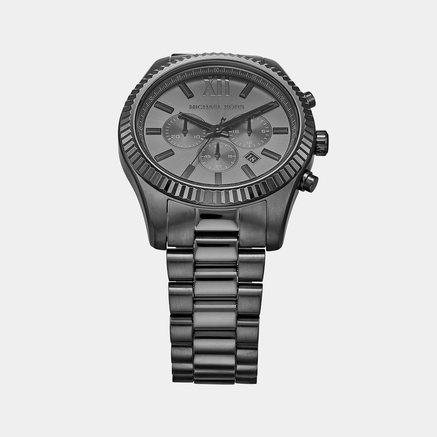 Men's Lexington Black Chronograph Stainless Steel Watch MK9154