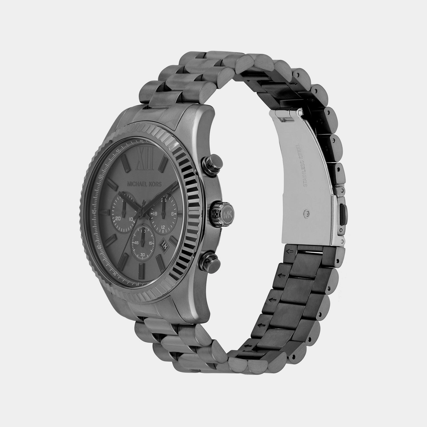 Men's Lexington Black Chronograph Stainless Steel Watch MK9154