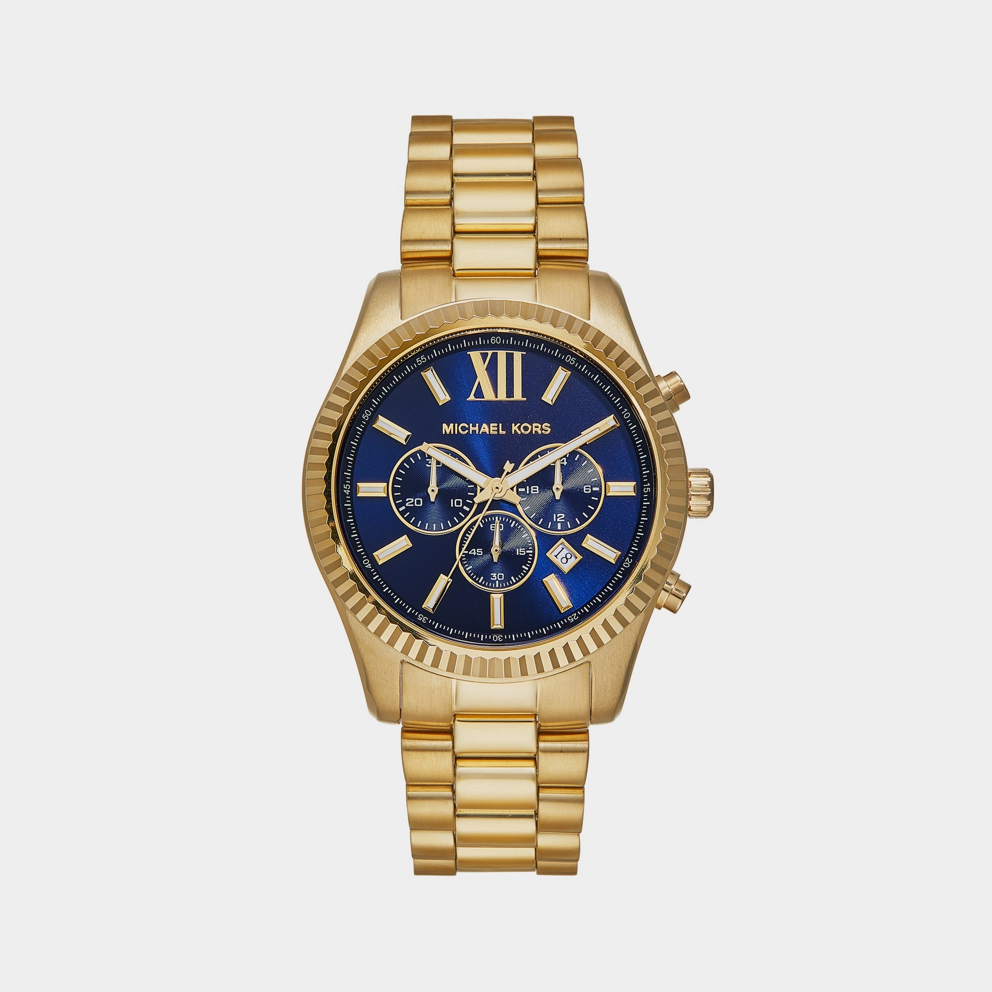 Men's Lexington Blue Chronograph Stainless Steel Watch MK9153