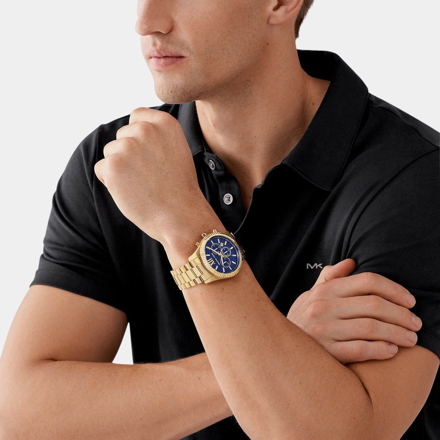 Men's Lexington Blue Chronograph Stainless Steel Watch MK9153