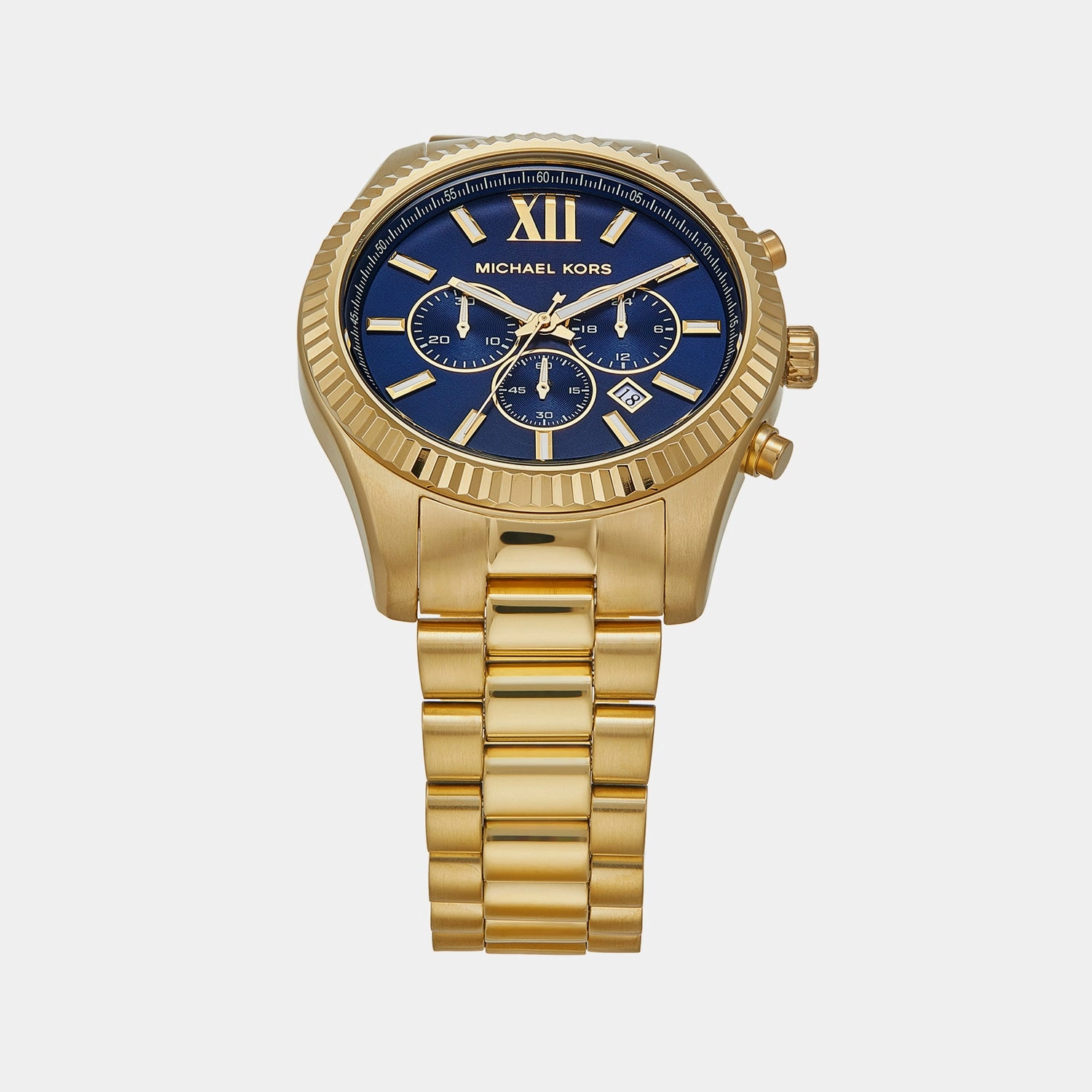 Men's Lexington Blue Chronograph Stainless Steel Watch MK9153