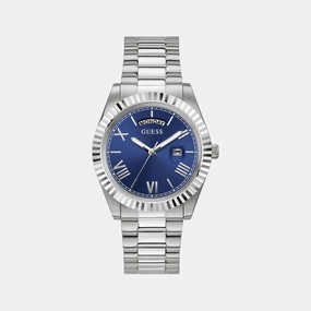 Men's Silver Analog Stainless Steel Day-Date Watch GW0265G7