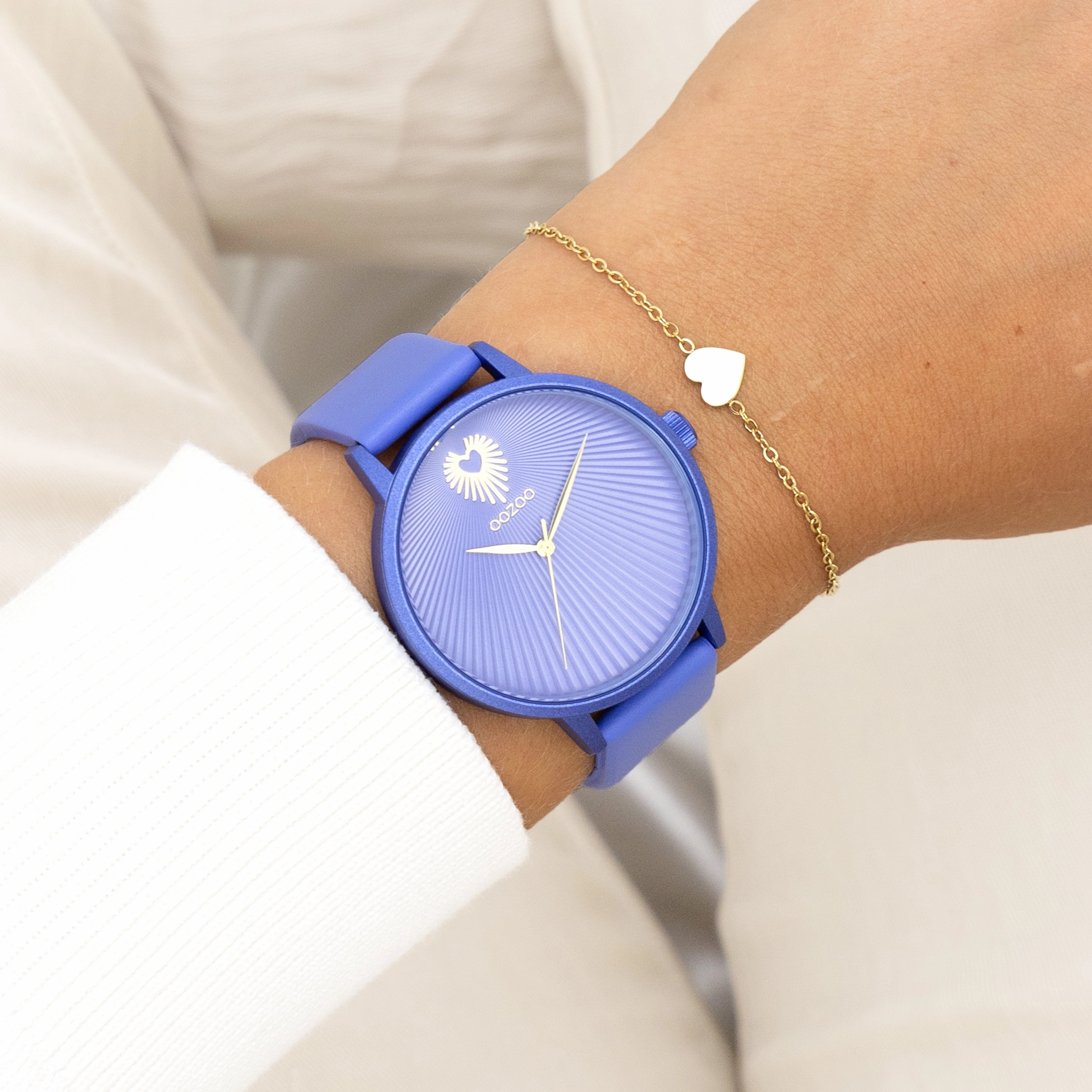 Mineral blue OOZOO watch with leather strap - C11246