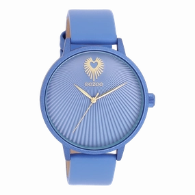Mineral blue OOZOO watch with leather strap - C11246