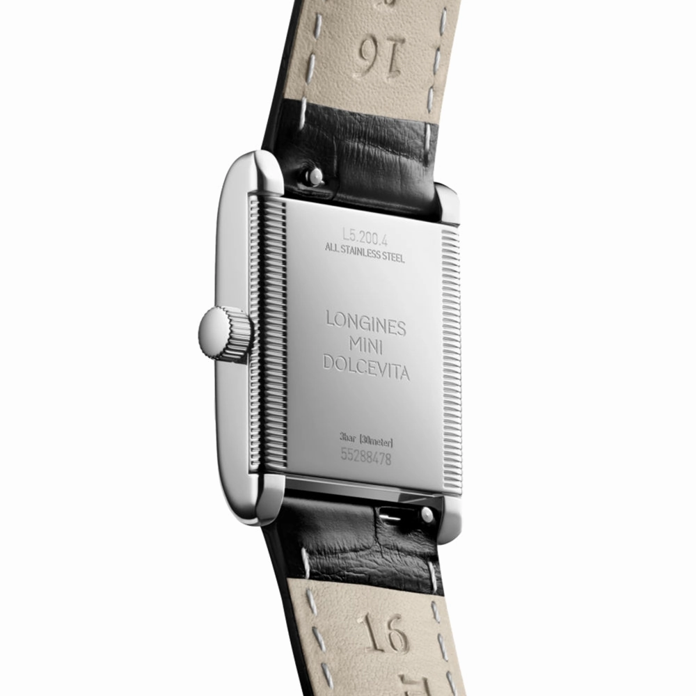 Mini Dolcevita 29mm - Silver "Fliniqu" Dial on Leather Strap