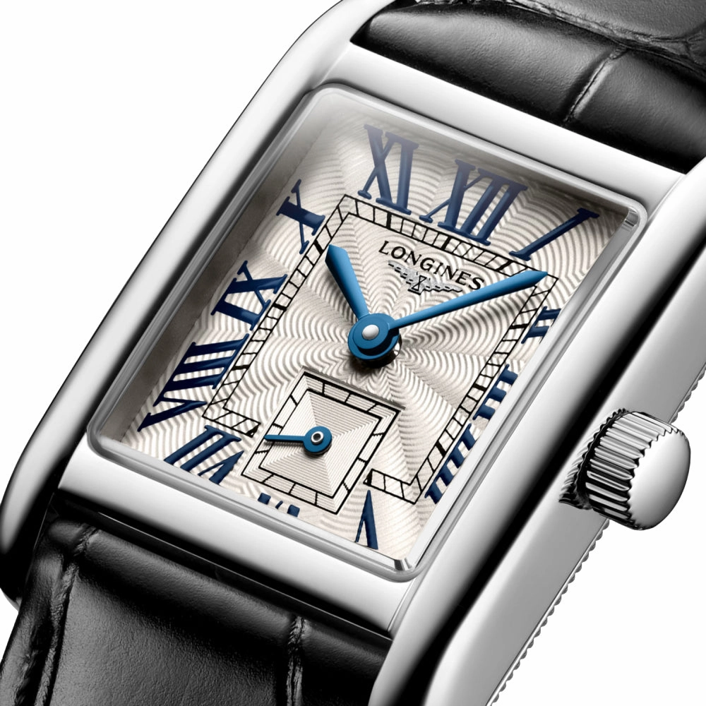 Mini Dolcevita 29mm - Silver "Fliniqu" Dial on Leather Strap