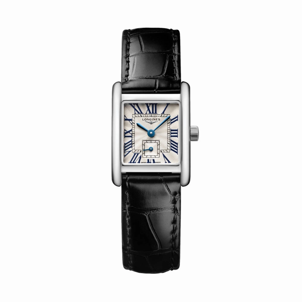 Mini Dolcevita 29mm - Silver "Fliniqu" Dial on Leather Strap