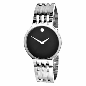 Movado Men's Quartz Watch - Esperanza Black Dial Silver Tone Bracelet | 0606042