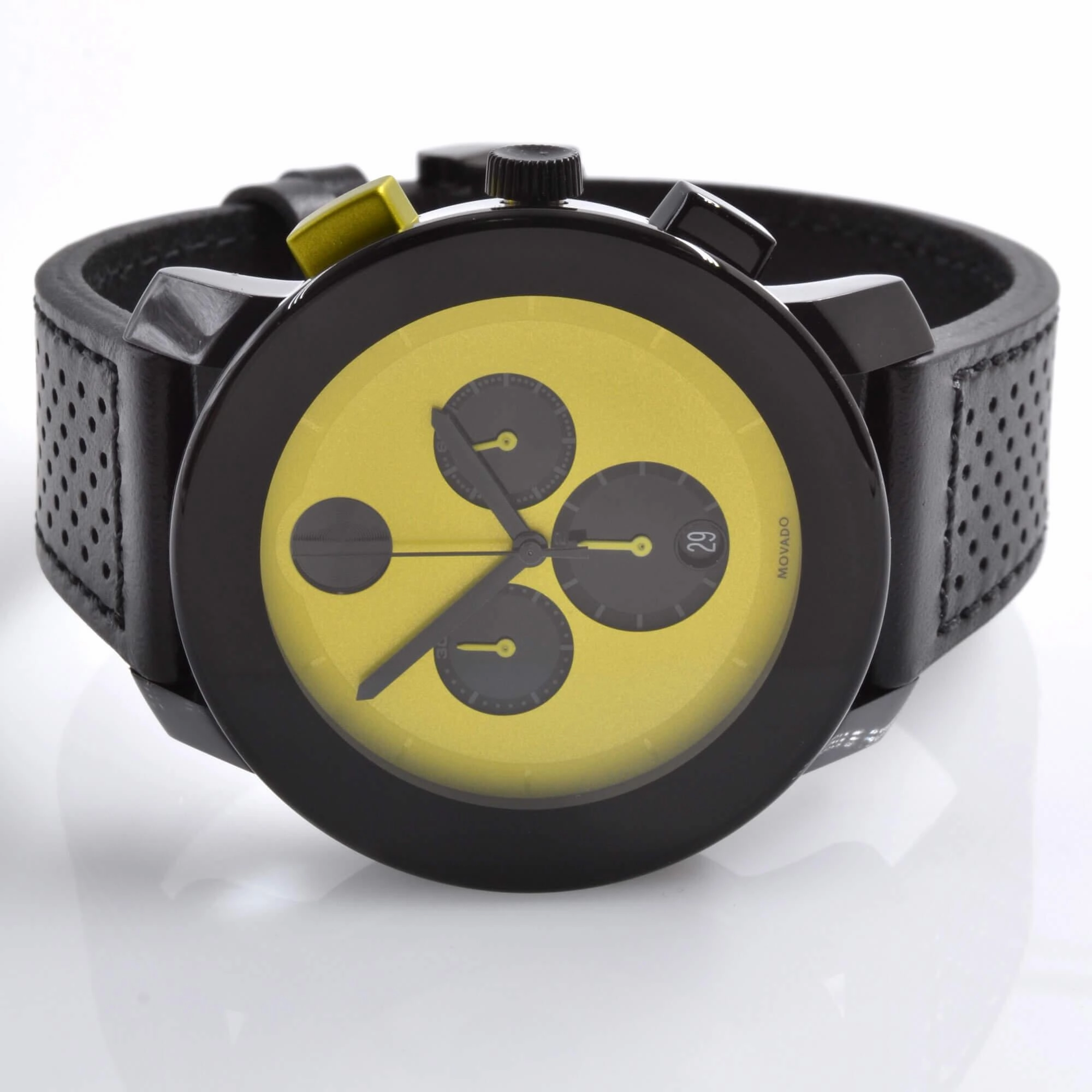 Movado Men's Watch - Bold Evolution Chronograph Yellow and Black Dial Strap | 3600766