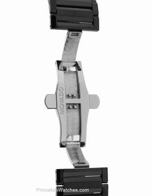 Movado Mens Sapphire Dress Watch - Stainless Steel Case  Black Soleil Dial
