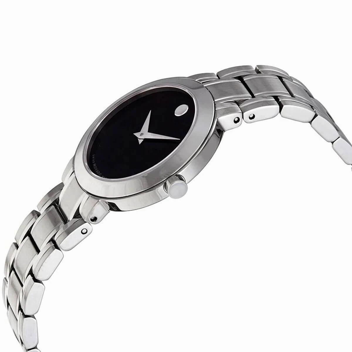Movado Women's Quartz Watch - Stiri Black Dial Stainless Steel Bracelet | 0607280