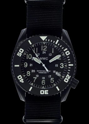 MWC "Depthmaster" Military Divers Watch C 100ATM / 3,280ft / 1000m Water Resistant, PVD Stainless Steel Case with Helium Valve (Quartz)