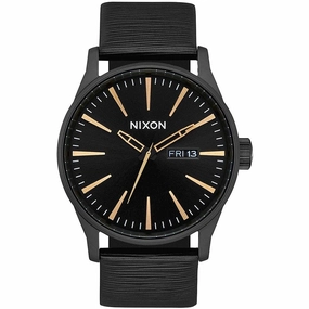 Nixon Men's Quartz Watch - Sentry Black Dial Strap Stainless Steel Case | A1052987